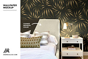 Wallpaper Mockup - Bedside 01, a Household Mockup by Andrea Muller (Thumbnail 2 of 7)