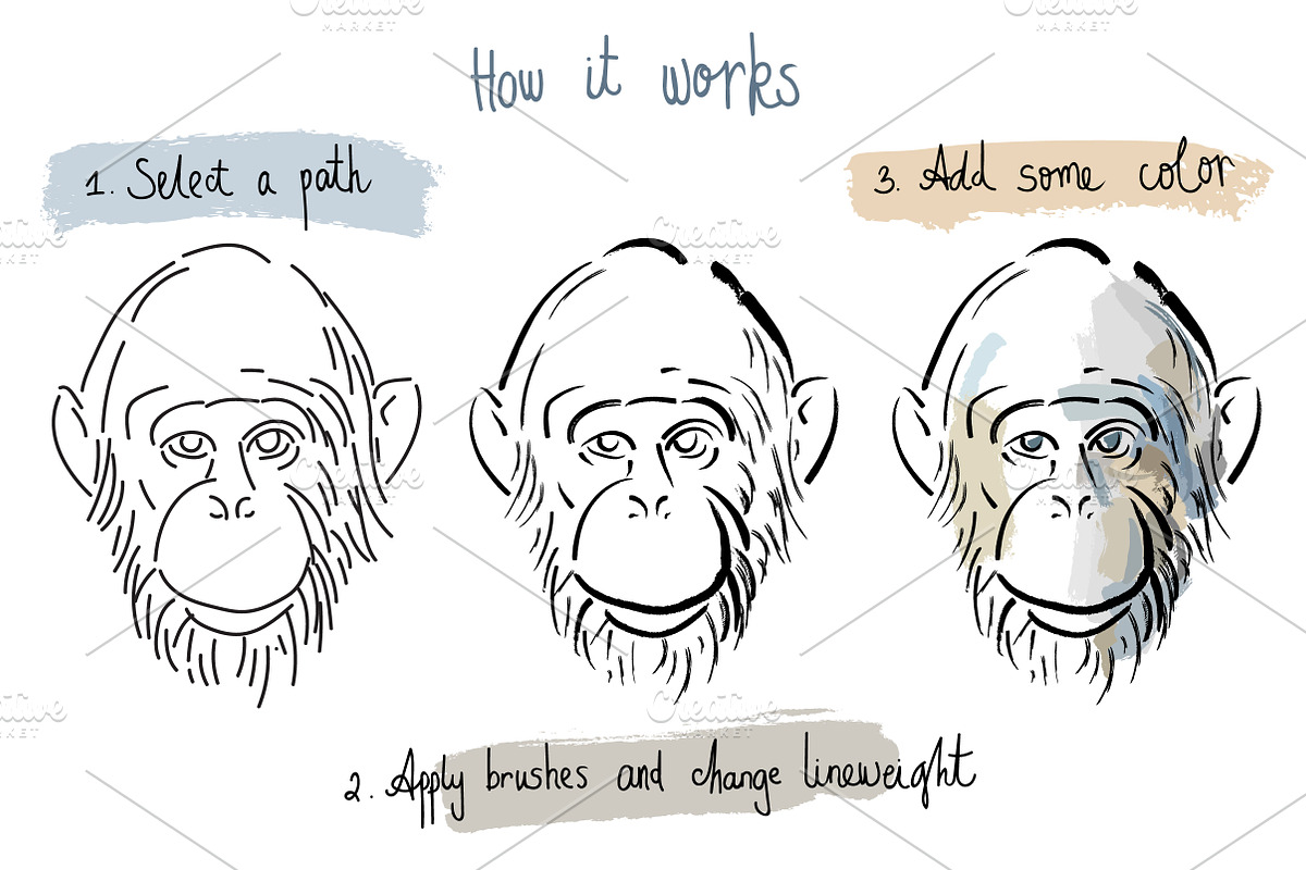 100+ Ink Brushes for Illustrator preview 3