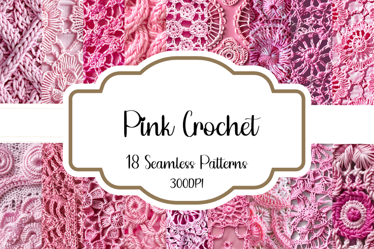 Pink Crochet Seamless Patterns | Creative Market