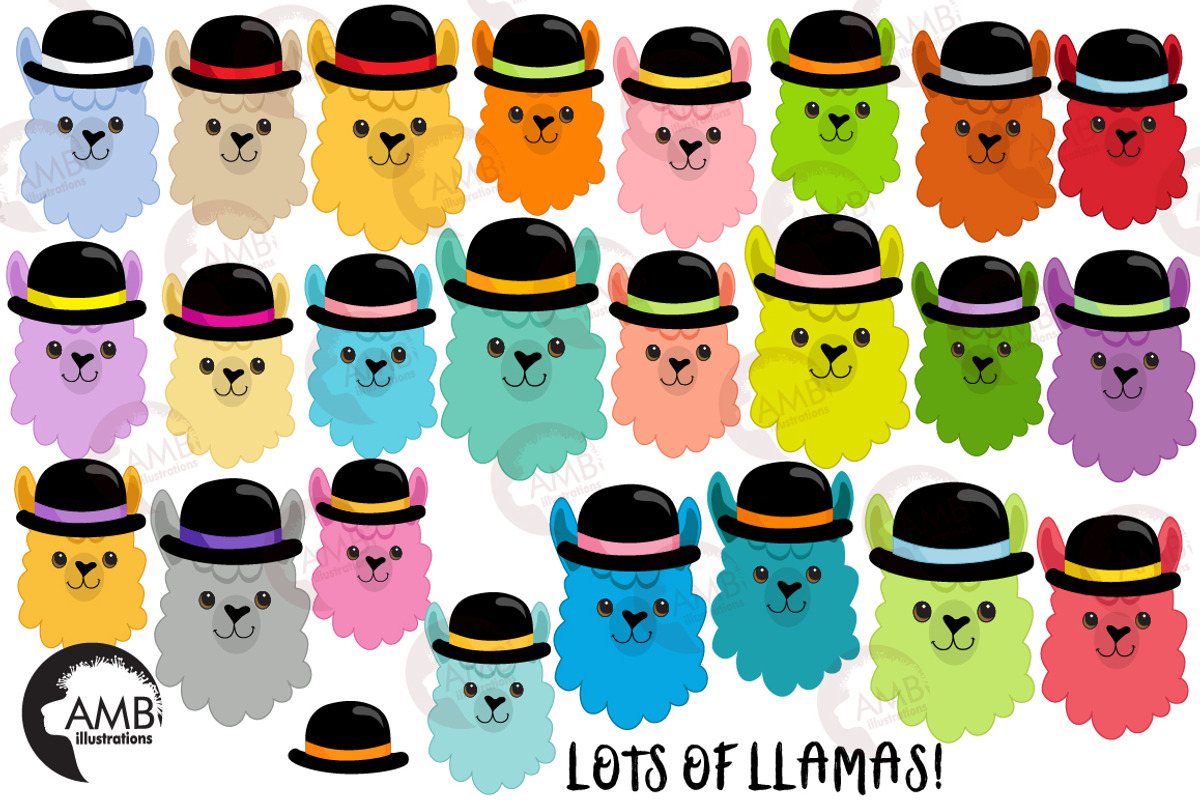 100 llamas clipart AMB-2100, an Illustration by AMBillustrations (Photo 3 of 8)