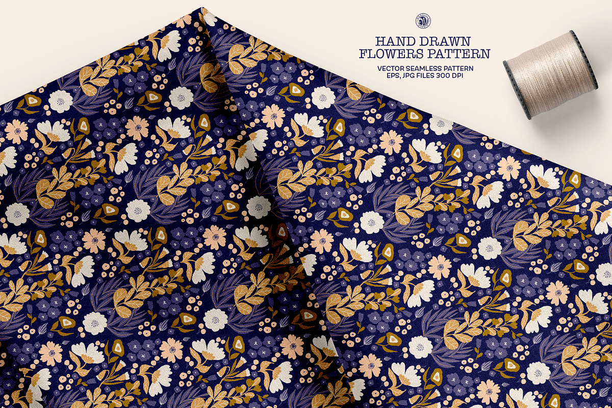Hand Drawn Flowers Vector Pattern, a Pattern Graphic by Webvilla Studio (Photo 3 of 6)