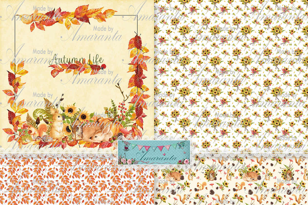 Autumn Life No-Ai Woodland Scrap Kit, a Pattern Graphic by MadeByAmaranta (Photo 2 of 10)