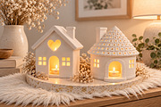 3D Ceramic Tea Light Houses STL, a Scene 3D Model by Layerology (Thumbnail 3 of 4)