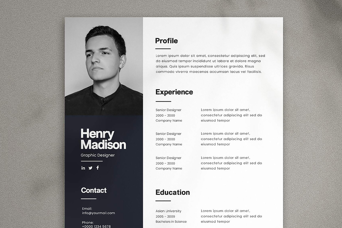 Minimal Cv Resume Canva Template, a Resume Template by Saman Osama (Photo 1 of 3)