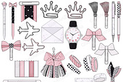 Planner Girl Clipart, a Work Illustration by GlamArtZhanna (Thumbnail 3 of 4)