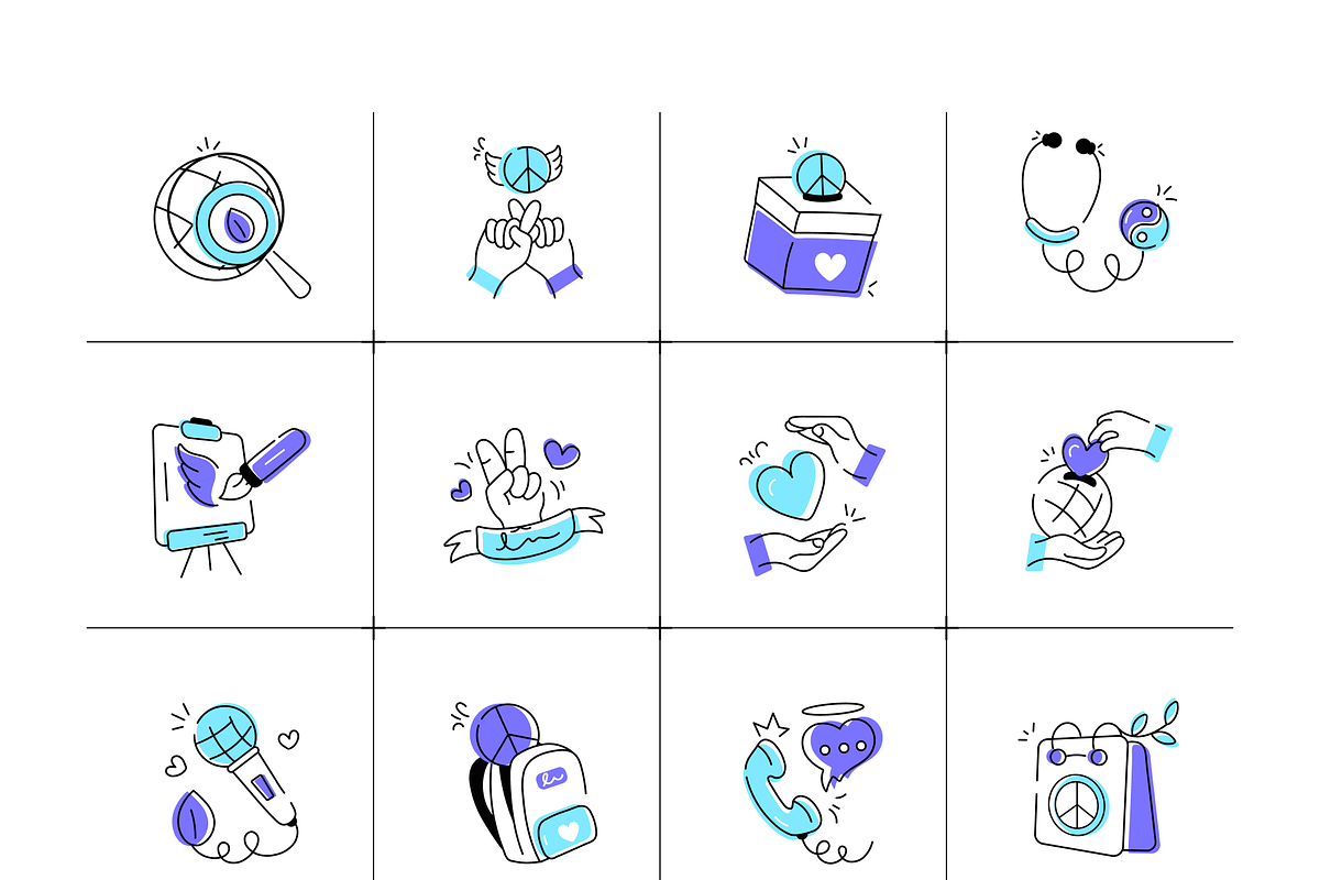 Animated Peace Doodle Icons, a Duotone Icon by Vectors Market (Photo 6 of 6)