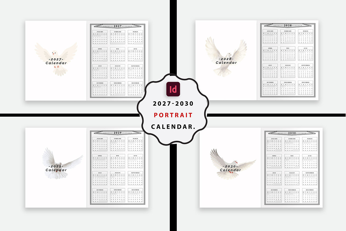 Calendar 2027-2028-2029–2030, a Stationery Template by MNT-Creator (Photo 2 of 7)