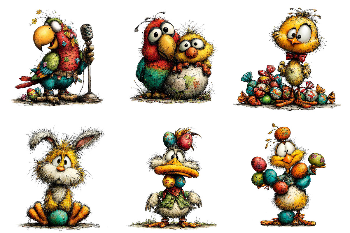 Funny easter bird clipart, an Illustration by CreationArt (Photo 7 of 7)