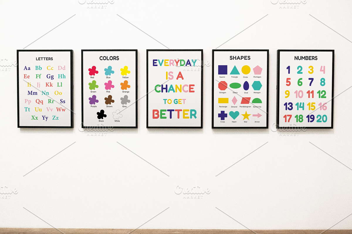 Educational posters set for kids, an Education Illustration by iDezignify (Photo 1 of 5)