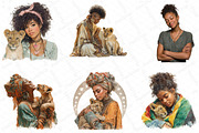 Juneteenth Clipart Black Woman Lion, an Illustration by DreamPrint404 (Thumbnail 4 of 5)