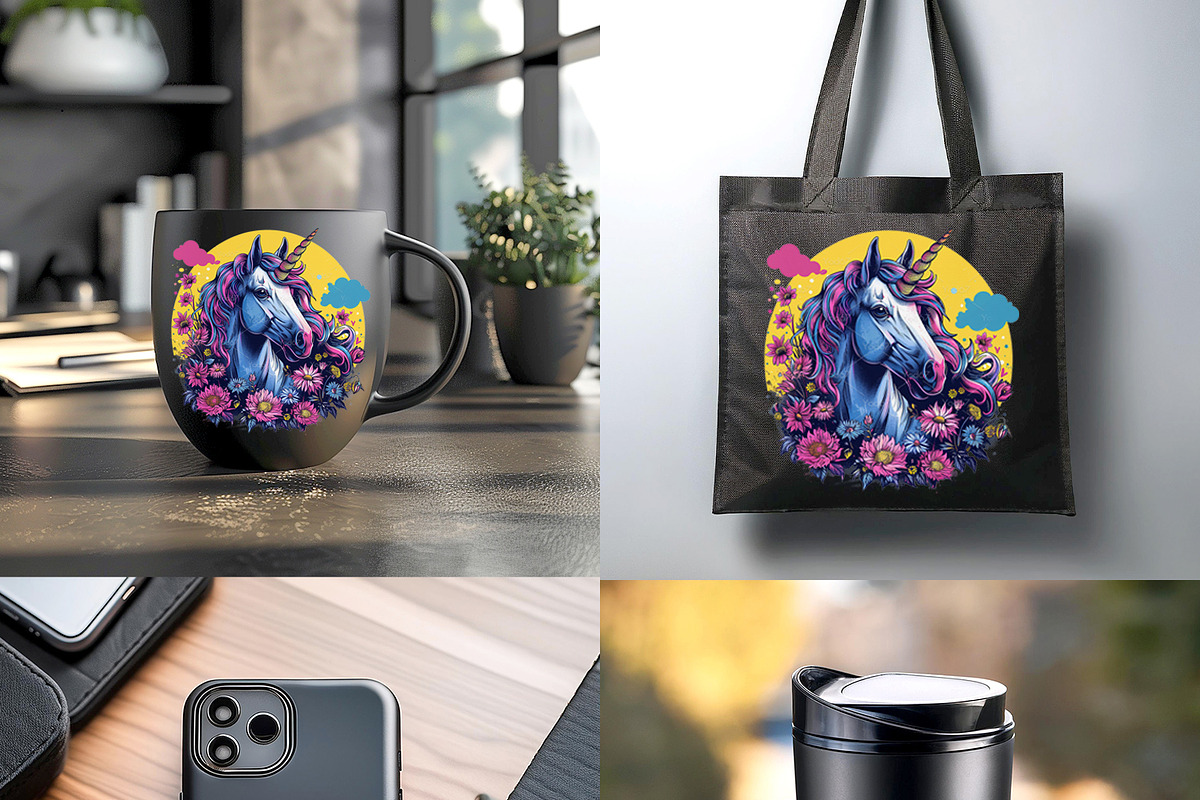 Vibrant unicorn with a spiral horn, an Animal Illustration by yod67 (Photo 8 of 9)