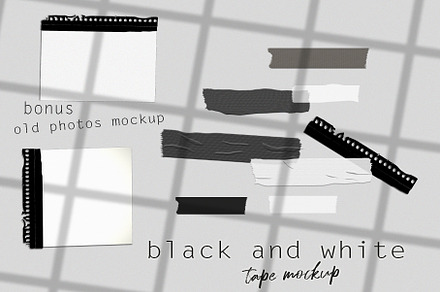 Black and white tape mockup