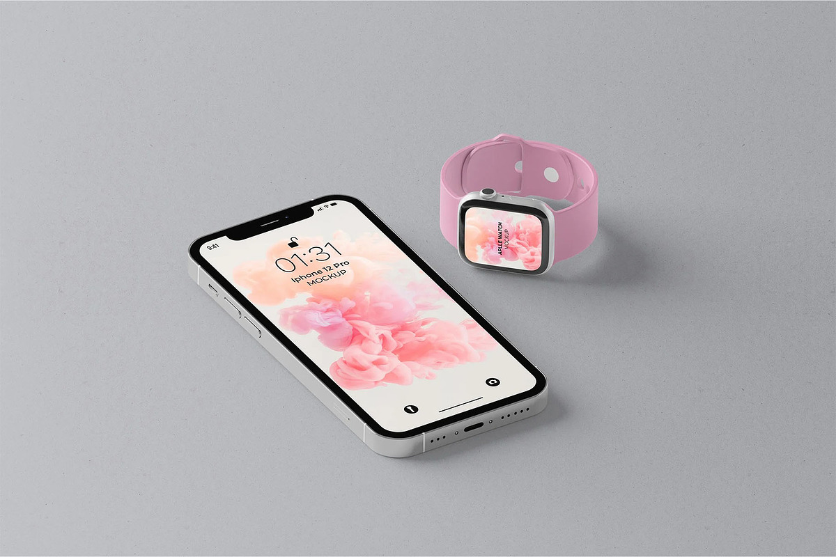 Smart Watch and Phone Mockup, an Advertising Mockup by Se٧enStudio (Photo 3 of 3)