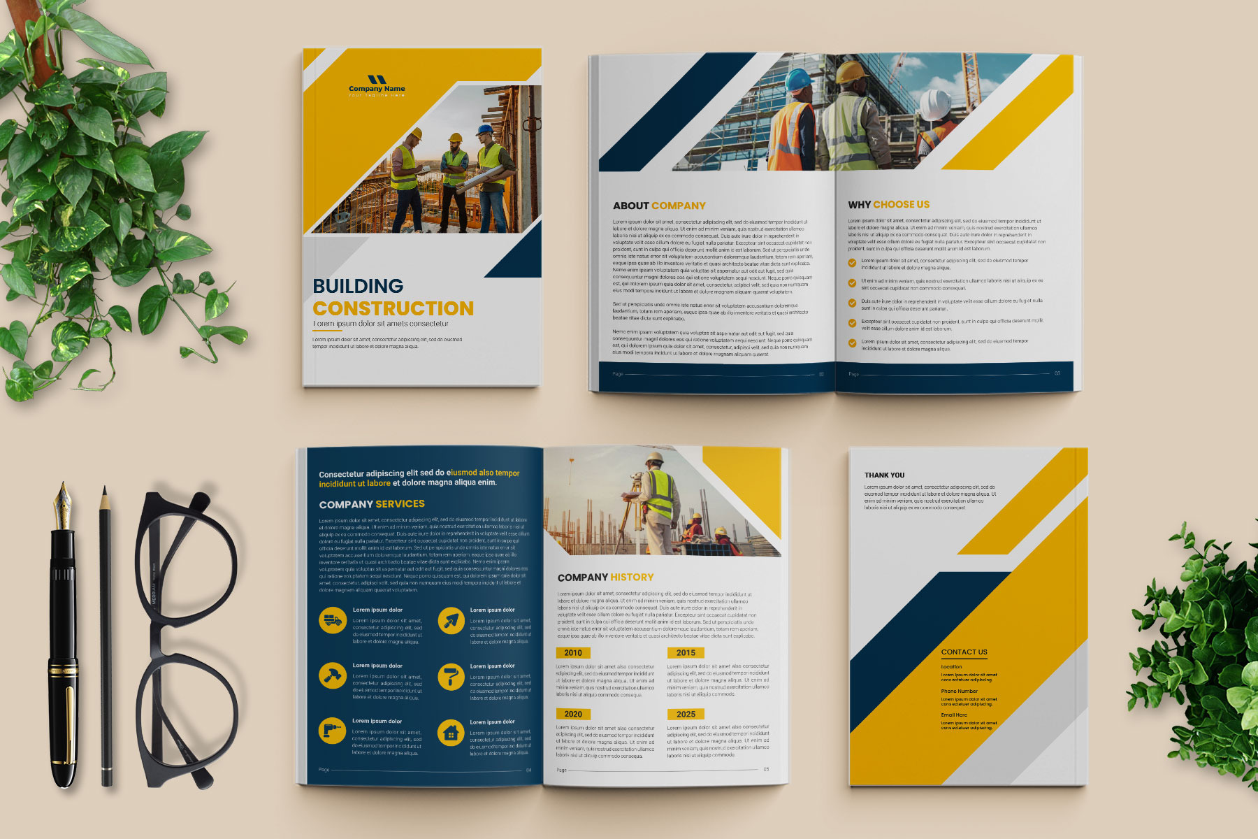 Construction brochure template design