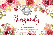 Watercolor Burgundy design, an Illustration by Babysbreath/Dandelionery (Thumbnail 1 of 2)
