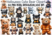 Halloween Cute Bear Clipart, an Illustration by Sublimation Artist (Thumbnail 1 of 6)