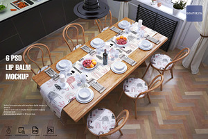 6PSD Table runner Mockup Tablecloth