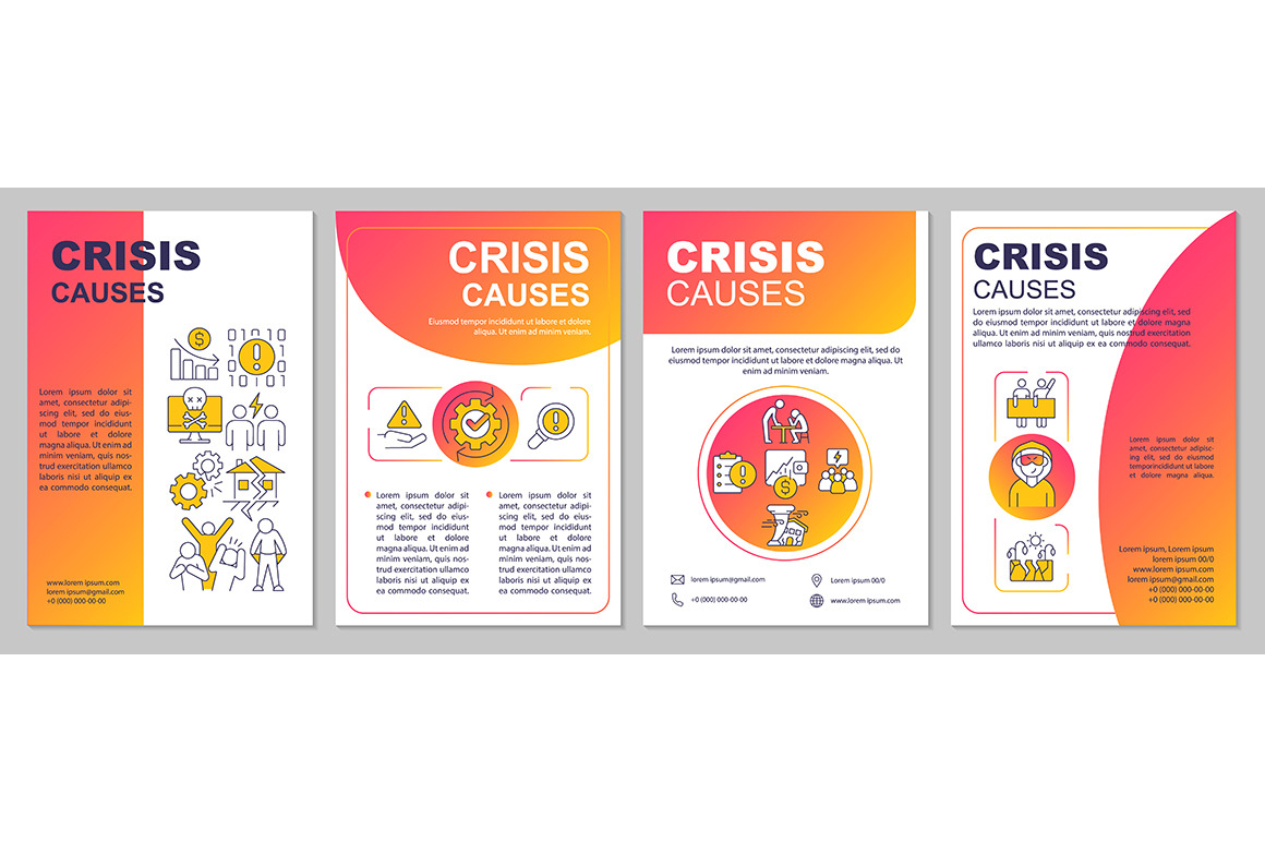 Crisis causes red gradient brochure, a Brochure Template by IMG Visuals