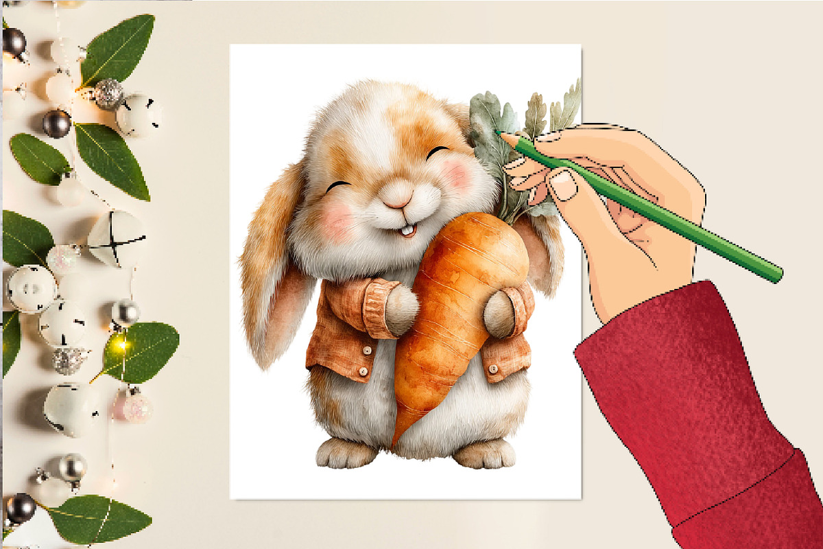 Cute Easter Clipart, an Illustration by DreamCafeArt (Photo 6 of 6)