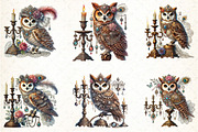 Watercolor Owls Clipart, an Illustration by DreamCafeArt (Thumbnail 5 of 5)