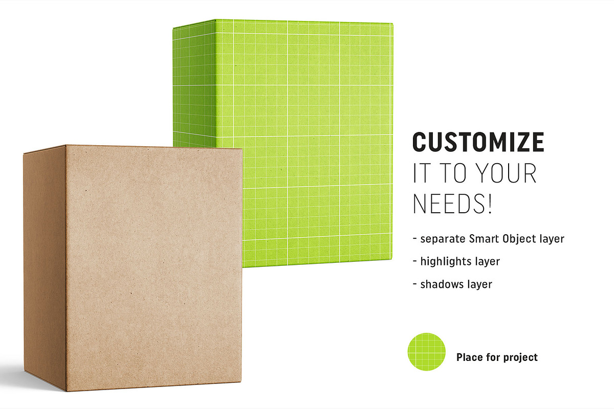 Box mockup 70x100x60, a Packaging Mockup by Smarty Mockups (Photo 2 of 5)