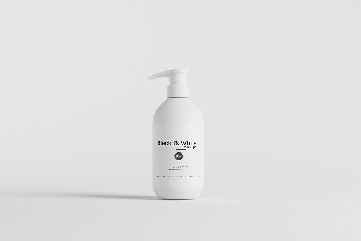 Black & White Mockups - Pump Bottles, a Packaging Mockup by pmvch (Photo 93 of 160)