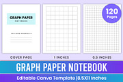 Graph Paper Notebook Canva Kdp, a Stationery Template by Mustafiz (Thumbnail 1 of 3)