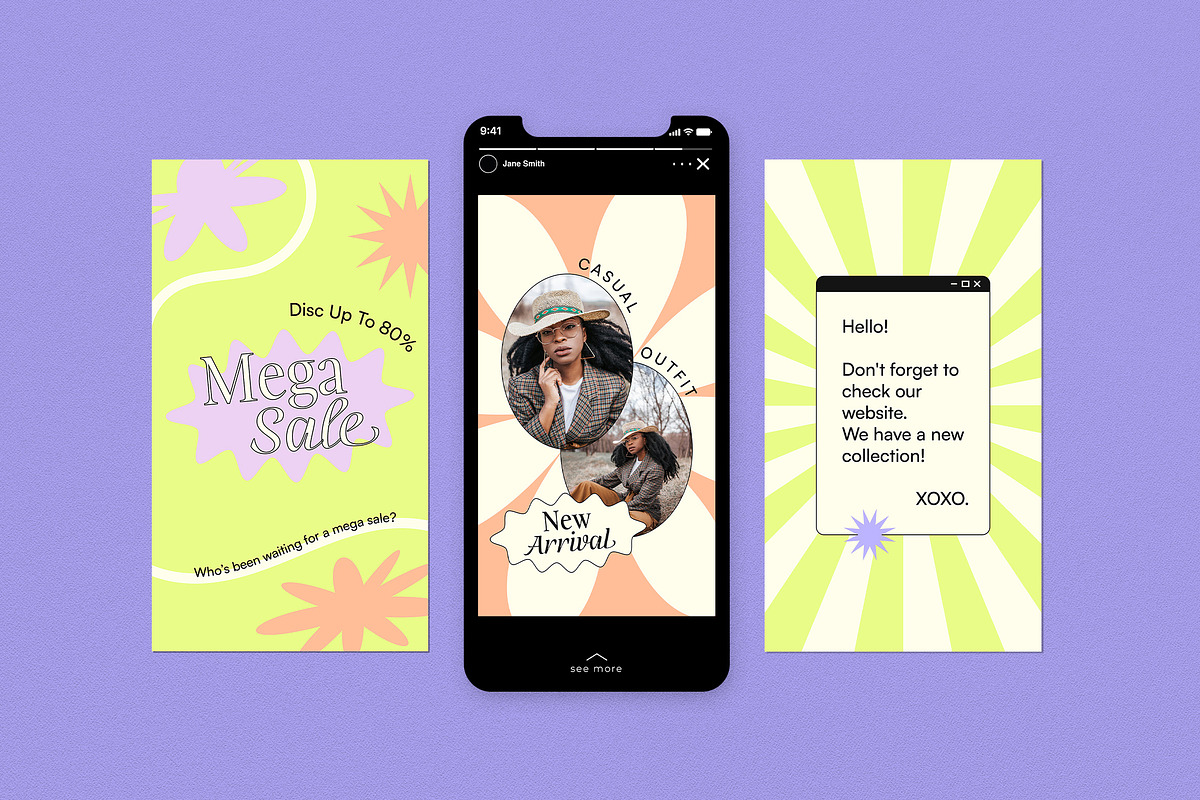 Y2K Fashion Sale Instagram Pack, a Social Media Template by graphicook (Photo 5 of 6)