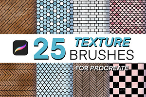 25 Procreate Texture Brushes Set