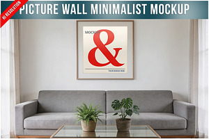 Picture Wall Minimalist Lounge PSD, a Product Mockup by Bruno's Shop