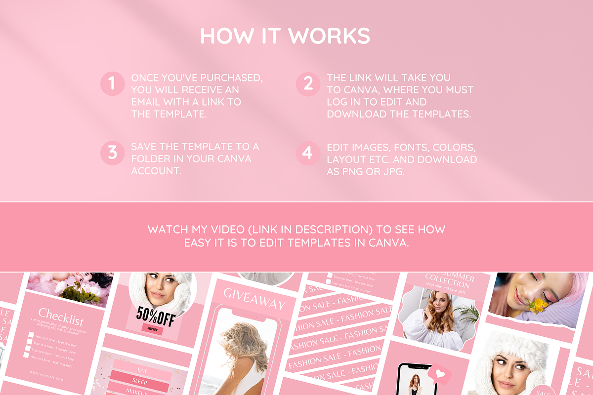 Pink Business Card Template, a Business Card Template by SunshineStudioBoutique (Photo 9 of 9)