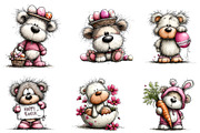 Whimsical Easter Teddy Bear Clipart, an Illustration by CreationArt (Thumbnail 4 of 6)