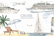 Nautical BUNDLE watercolor, a Transportation Illustration by Marina Ermakova (Thumbnail 14 of 21)