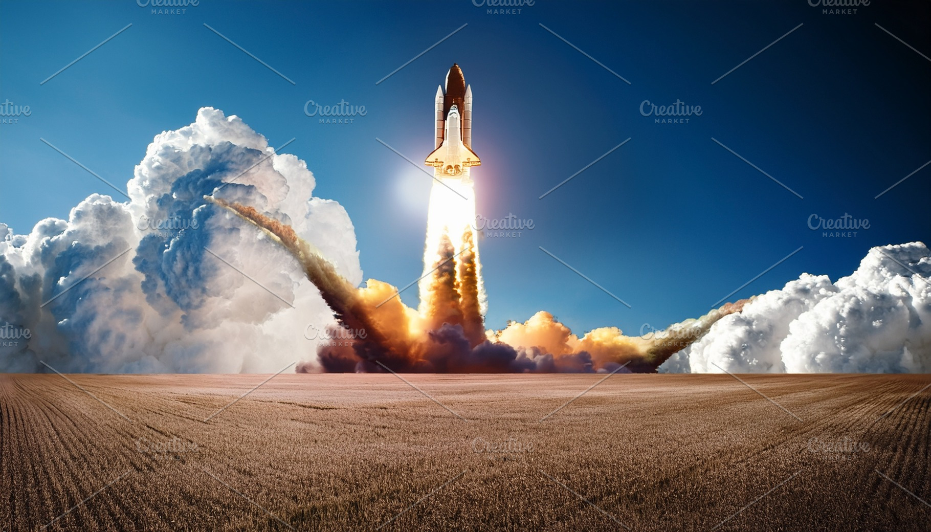 space rocket launch AI generated, a Photo by WorldOfPhotos