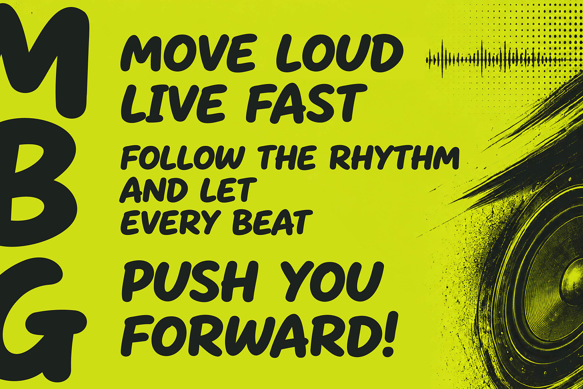 Hard Beat - Energetic Display Font, a Sans Serif Font by Gumrega Studio (Photo 5 of 8)