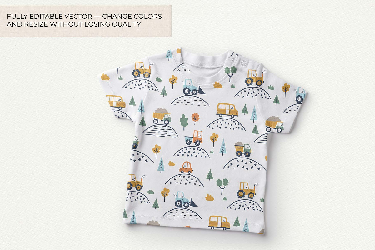 Cute Cars Kids Vector Patterns, a Pattern Graphic by Irina Ostapenko (Photo 5 of 5)