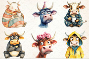 Funny Grumpy Cow Clipart Bundle, an Illustration by Rose Art (Thumbnail 4 of 4)
