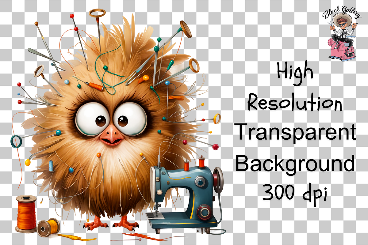 Funny Chicken Seamstress PNG Bundle, a Graphic by Clipart Bloom (Photo 16 of 16)