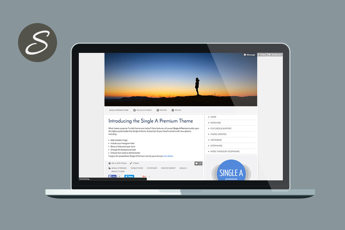 Single A Premium Tumblr Theme, a Websites & App Template by Storyware