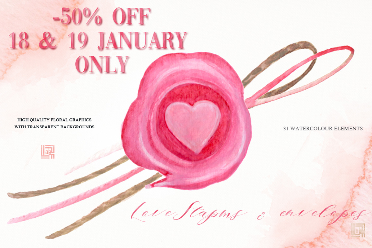 Love stamps, envelopes, a Texture Illustration by LABFcreations (Photo 7 of 7)