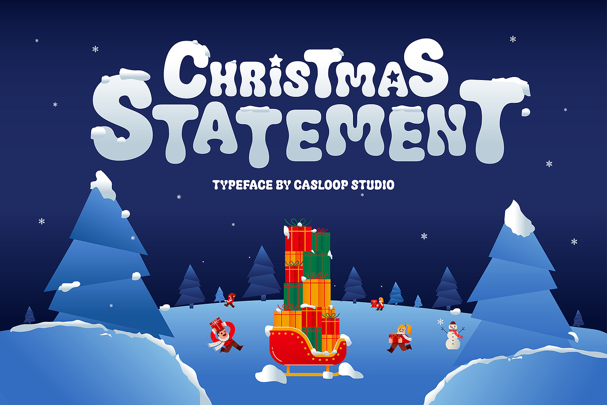 Christmas Statement – Bubble Font, a Sans Serif Font by Casloop Studio (Photo 1 of 9)