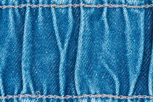 Closeup of blue denim fabric with