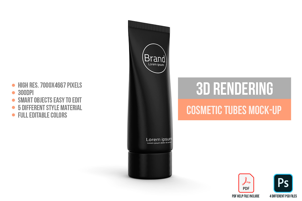 3D Rendering Cosmetic Tubes Mock-up, a Packaging Mockup by graystudio (Photo 6 of 50)