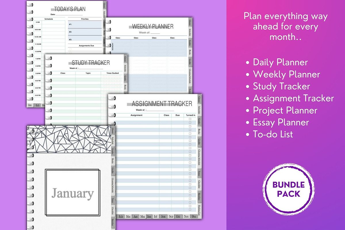 Student Digital Planner, a Design Template by Design Composer (Photo 2 of 8)