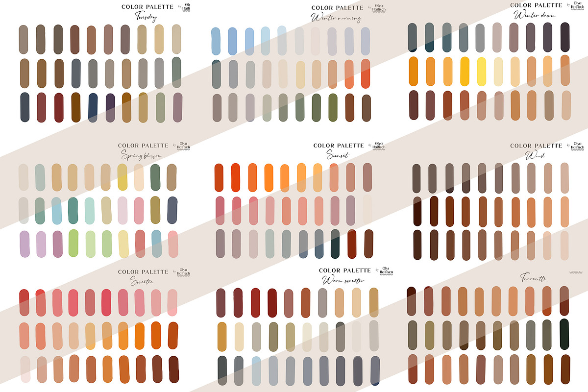 45 Procreate Color Palettes BUNDLE, a Palette Add-On by Olya Haifisch (Photo 12 of 12)