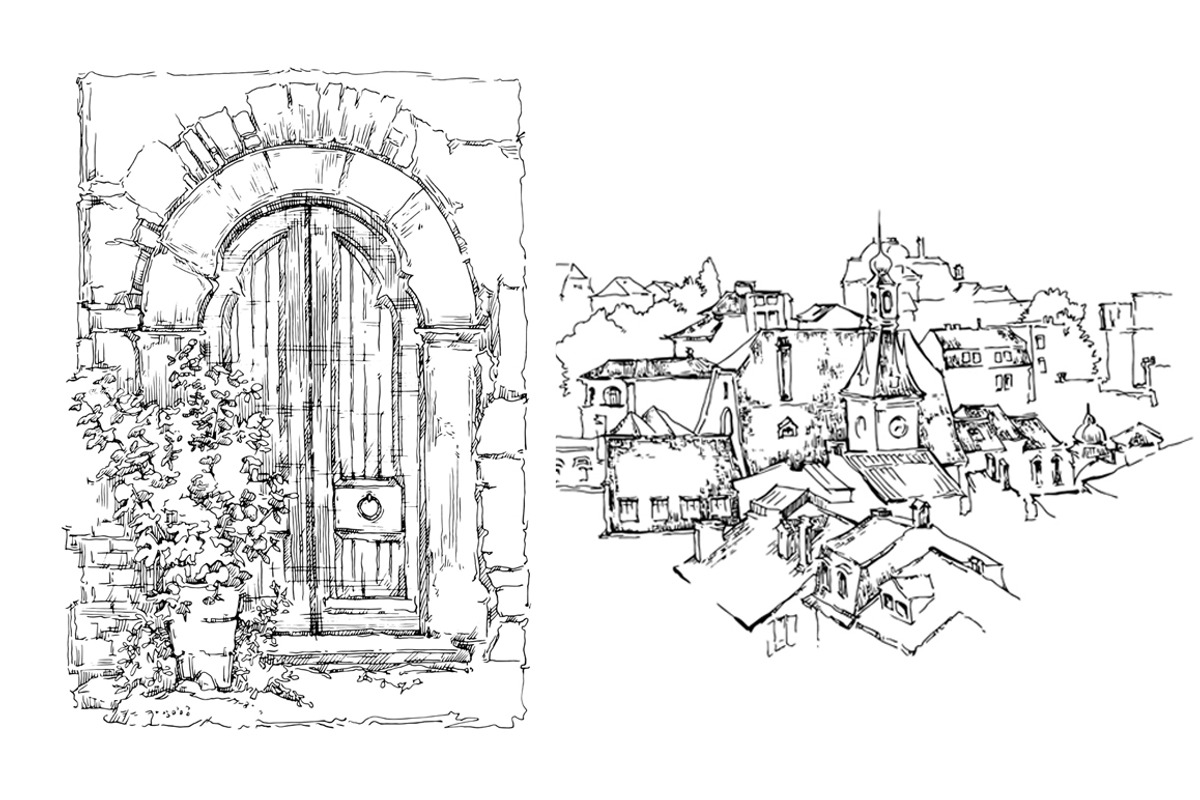 Set of Old Street landscapes, a Texture Illustration by Penndpaper (Photo 2 of 5)