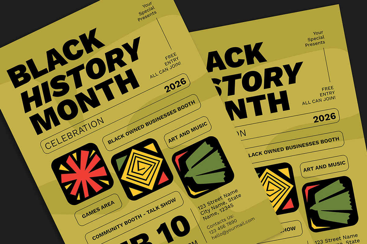 Black History Month Event Flyer, a Flyer Template by Gumico Studio. (Photo 3 of 3)