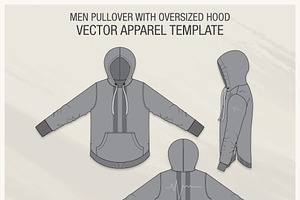Men Pullover with Oversized Hood