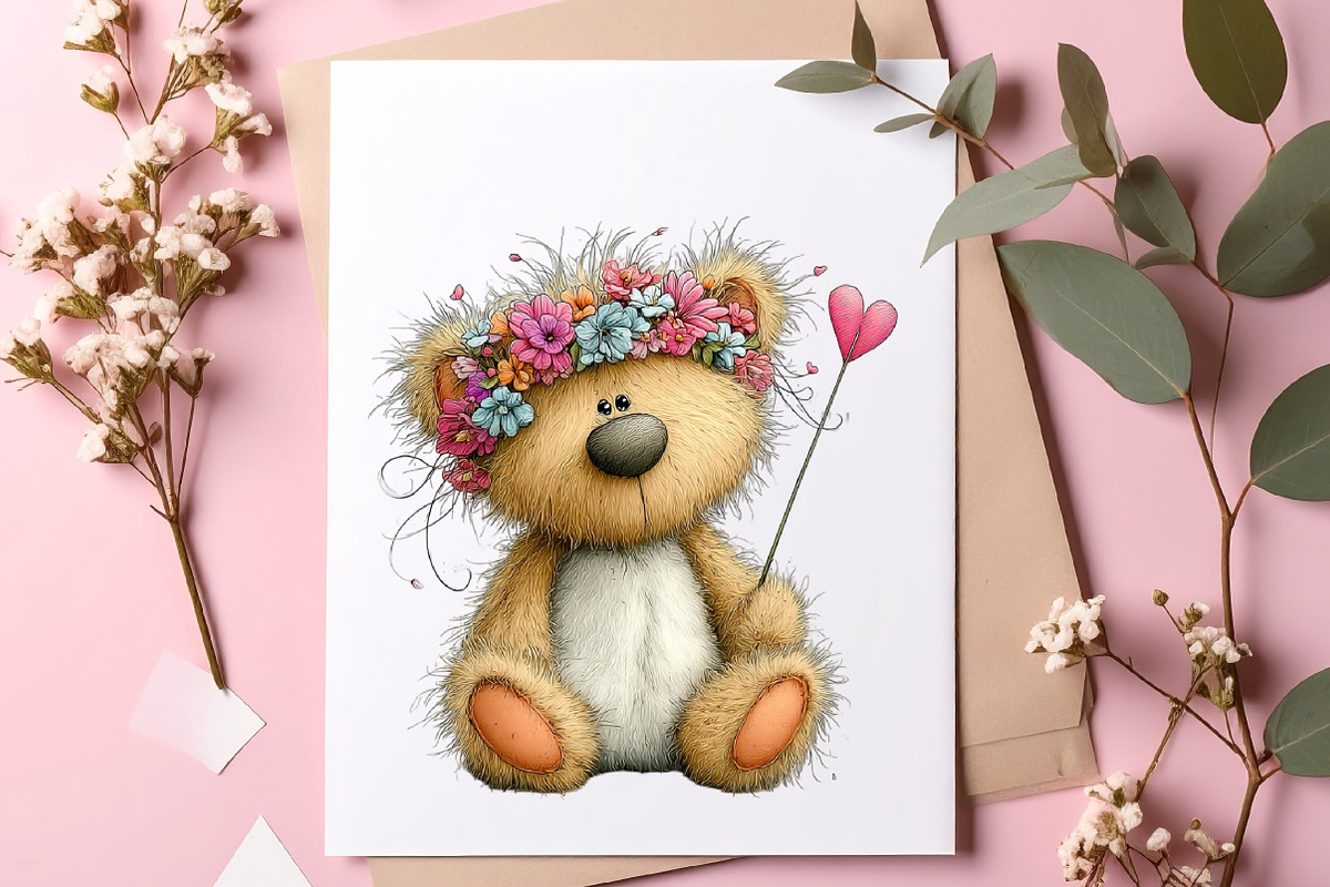 Valentine Teddy Bear Clipart PNG, an Illustration by SinaCreation (Photo 7 of 10)