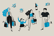 Hand drawn shopping & activities, a Person Illustration by Huza Studio (Thumbnail 5 of 9)